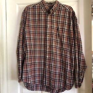 Mens Dockers Multicolored Plaid Long Sleeve Button Down Shirt Picket Large EUC